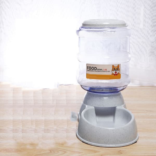 Automatic Pet Feeder Large Capacity 3.8L Removable Non-Slip Food Bowl Grey