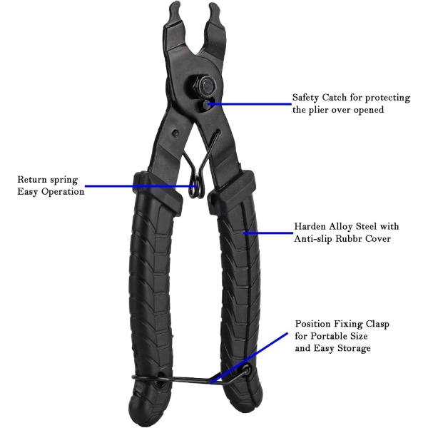Bike Link Tang, Sykkelkjedeverktøy for Bike Chain Link Hurtigfjerning Reparasjon Demonteringstangverktøy