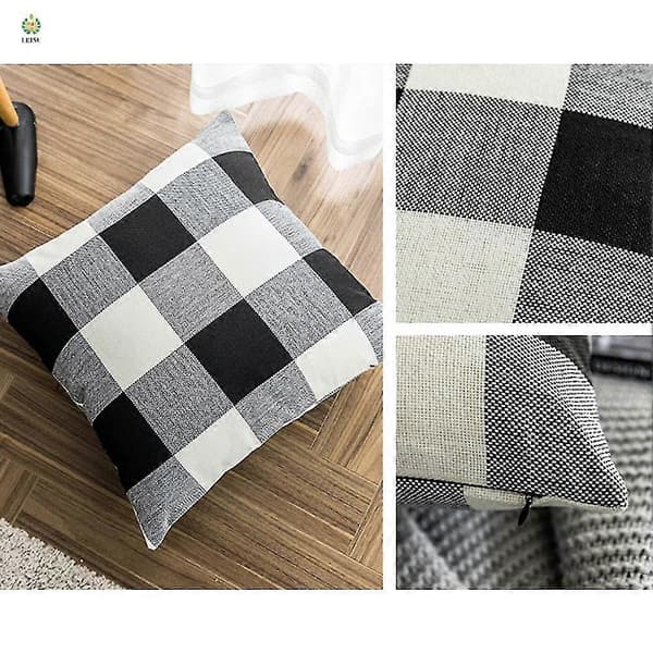 Tyynynpäällinen Lisävaruste Raidallinen 2kpl/setti Ruudullinen Tyyny Kotiin