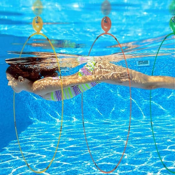 Dykkerringe til børn, Dykkerringe til swimmingpool - Dykkerring til swimmingpool, Poollegetøj til svømmetræning (grøn)