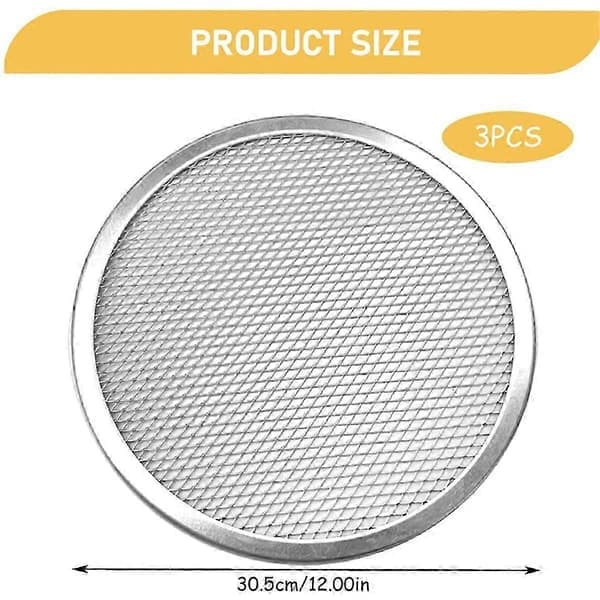 5 pcs Pizza Screen 30 cm Restaurant Quality Pizza Rack with Seamless Rim Round Pizza Baking Tray BakiEdition 0701 (LGL)