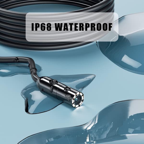 Industrial Endoscope, 1080P HD Digital Borescope Inspection Camera with 8mm IP67 Waterproof Camera, Drain Camera with 2.8\" IPS Screen, 16.5FT Semi-R