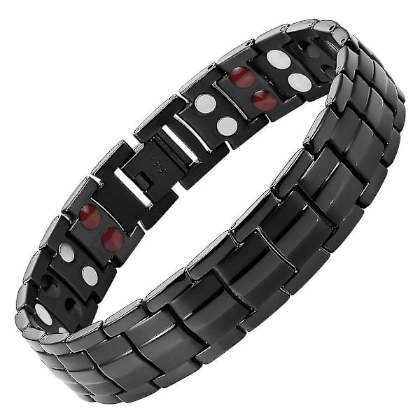 Magnetiske Armbånd til Mænd Gigt & Led, Titan Stål Magnetisk Armbånd med Dobbelte Rækker Effektive Magneter