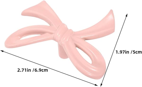 Bow Knobs 2 pcs Light Pink Metal Handles for Wardrobes, Shoe Cabinets and Bookcases Decorative Handles