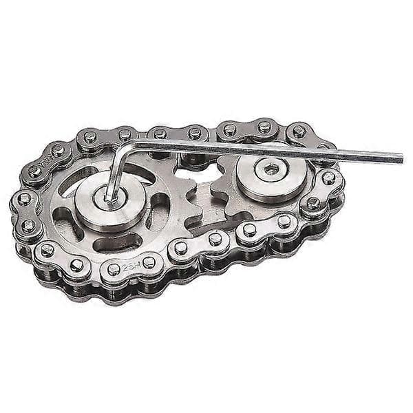 Cykelkæde Tandhjuls Fidget Spinner - højkvalitets legetøj med kæde af rustfrit stål