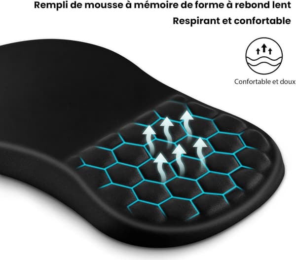 Gaming Mouse Pad for Wrists with Massage Function, Wrist Rest for Mouse, 30 x 20 x 3 cm, Office Accessories, Black