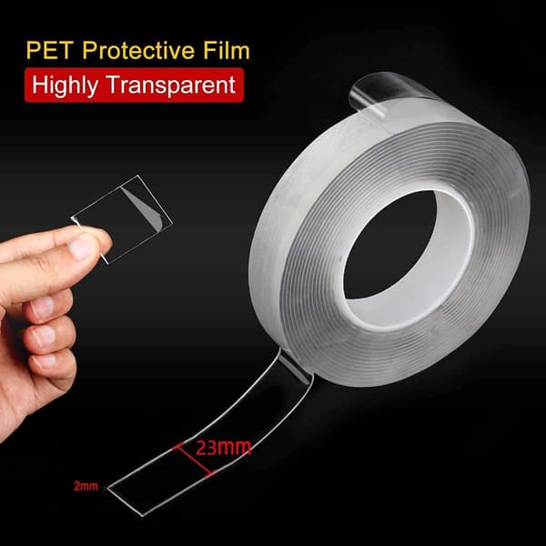 Double-sided tape, extra strong double-sided tape, transparent multifunctional leaves no traces reusable.