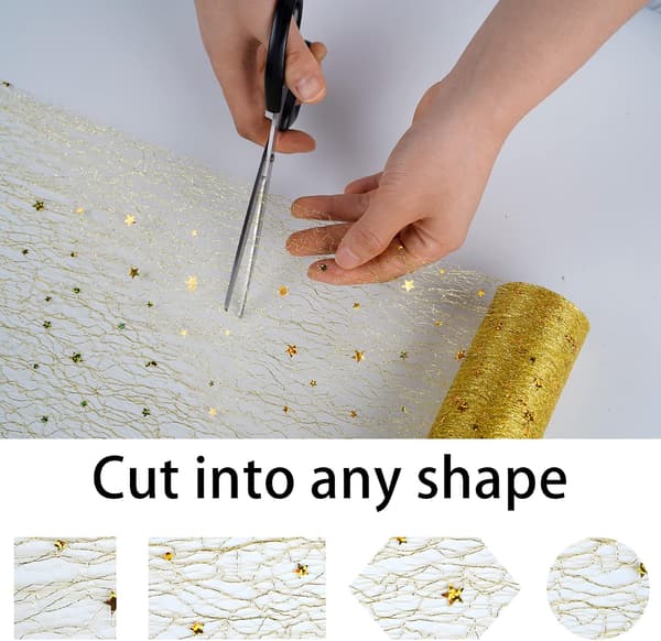 Gold Table Runner Roll 15cm x 10m with Sequin Table Decoration Ch