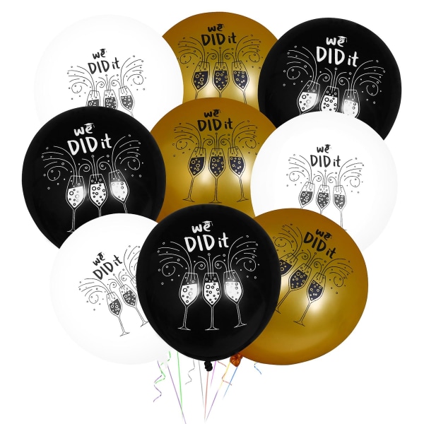 12 stk. 12 tommer Graduation Party Balloner Chic Latex Balloner Party Balloner Vi gjorde det 12X6CM we did it 12X6CM