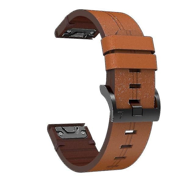 22 mm læderrem med stålspænde til Garmin Epix Gen 2 sort