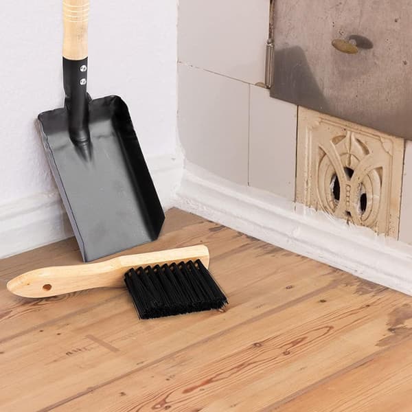 Kaminstädsats Askspade Kit Kaminstädutrustning Rundade Hörn Träkol