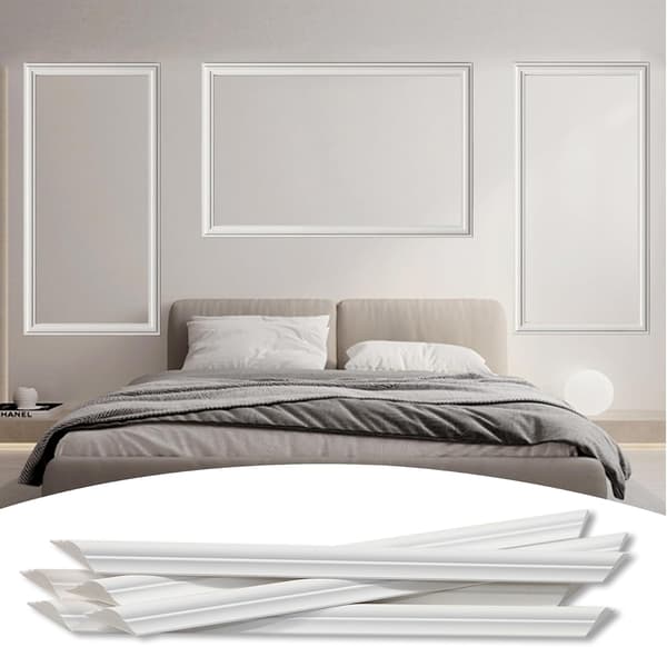Wall Decals, Self-Adhesive Decorative Strips, DIY 3D Ceiling Strips, 32 mm (W) × 6 m (L)