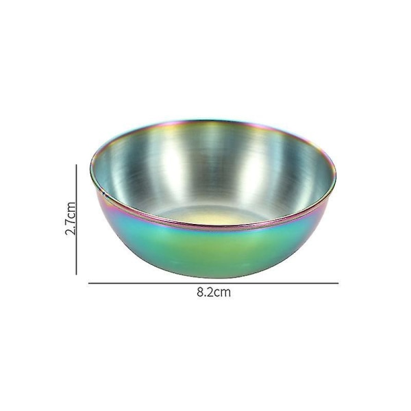 4 stk. Dypeskåler i rustfritt stål, Mini krydderretter, små skåler for krydder, forretter, flerfarget