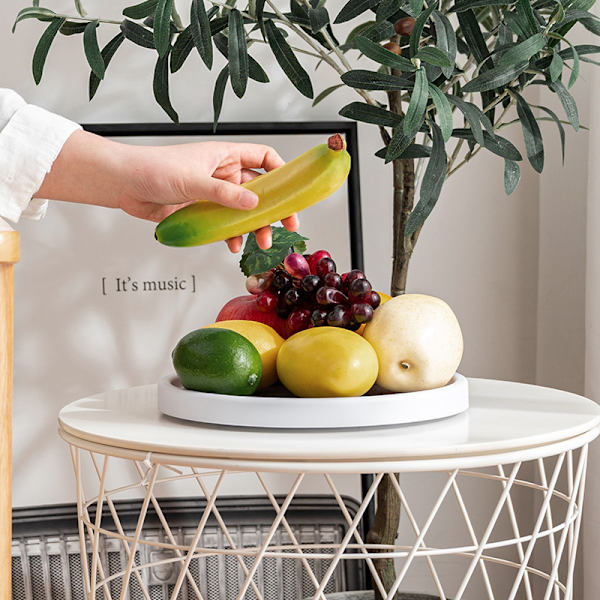 Skridsikker Lazy Susan Drejeskive, Enkelt Rundt Roterende Køkkenkrydderiarrangør til skabe, Pantry, Badeværelse, Køleskab - 30 cm