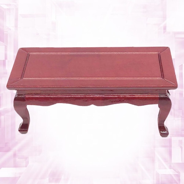 Retro Möbel Massivt Träbord Miniatyr Te Bord Mini Bord Dockhus 1:12 Möbel Röd 9,5x4cm Red 9.5x4cm
