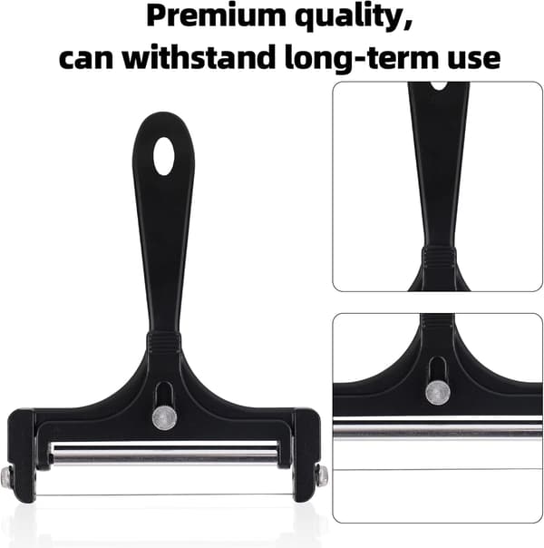 Cheese Slicer, Stainless Steel Cheese Cutter with 4 Extra Wires, Adjustable Handheld Butter Block Slicer (Black)