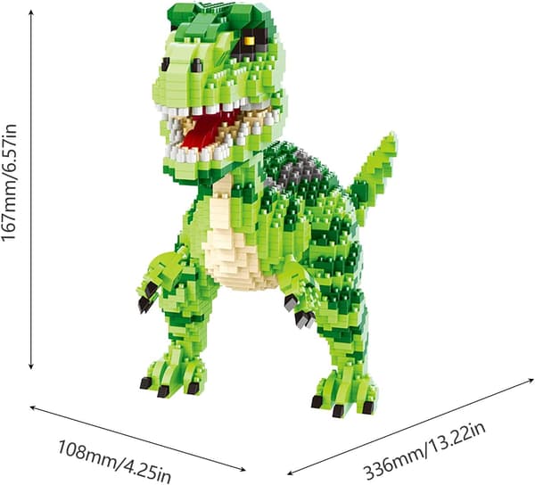 1457 Micro Building Bricks Set för leksaker, Mini Dinosaur Bricks, Byggklossar, Byggklossar, Återanvändbara (Velociraptor)