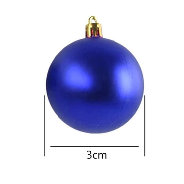 24 stk. 3 cm uknuselige julekuler for juletre, bryllup, bursdagsfestdekorasjon - mørkeblå 3 cm