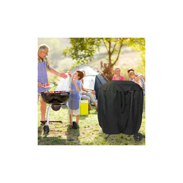210D Ulkogrillin suojus 7691cm, pölytiivis ja vedenpitävä, musta Oxford-kangas