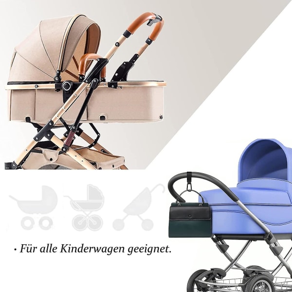 2 stk. Barnevognskroge Indkøbskroge Barnevognsposekroge Barnevogns Velcro-kroge