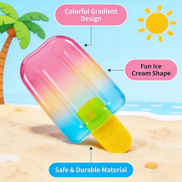 Nee Doh Ice Cream Squeeze Squishy, sommerfestfavoritter for barn og voksne, myk sensorisk fidgetleke