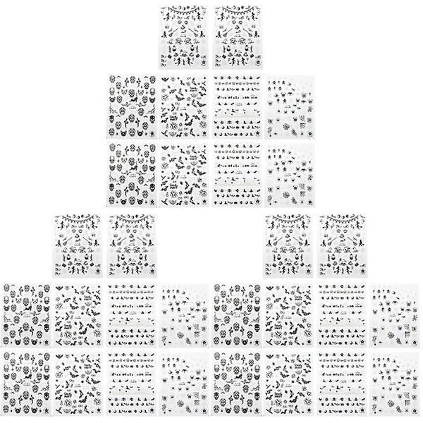 50 Ark Halloween Nagelstickers Lysande Nagelstickers DIY Nageldekor (Blandade Stilar) 30 ark 10 30 sheets 10.3X8X0.01CM
