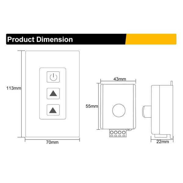 DC12V-24V 10A Wireless LED Strip Dimmer with Remote Control for Single Color LED Strip (U1)