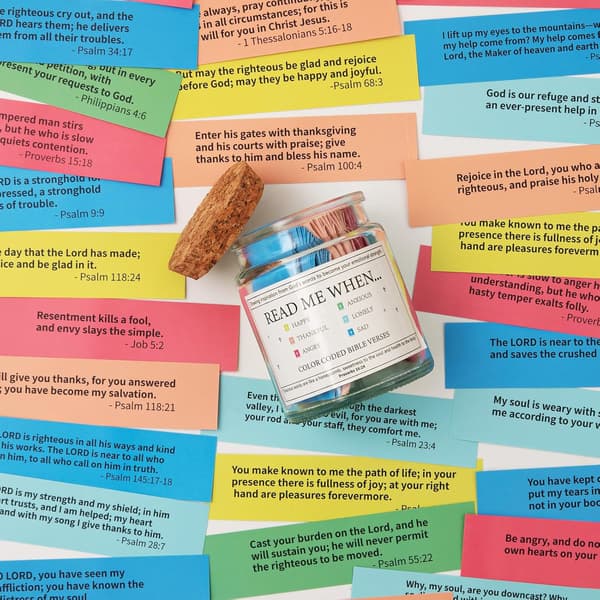 Bible Verse Jar, Read Me When Bible Verse Jar for Emotions and Feelings, Scripture Prayer Cards Hope Jar