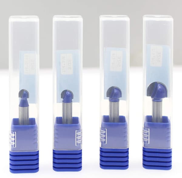 4 st kärnboxfräsbit 1/4\" skaft rundnosset 4 st 4\" 2\" 16\" 8\" 4 Pcs - Core Box Router Bit