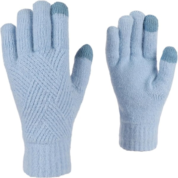 Naisten talven lämpimät neulotut kosketusnäytölliset hanskat Kylmän sään kanssa Thermal fleecevuorauksella liukumattomat ratsastushanskat
