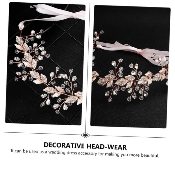 Lövformat diadem med strass