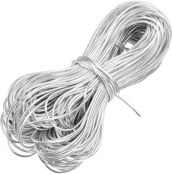 71 Yard Metallisk Snor 2mm Sølv Elastiske Strenger x 0.08tommer size_name 16ft