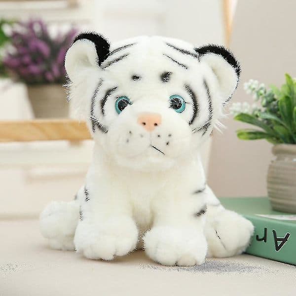 20 cm Vit tiger plyschleksak