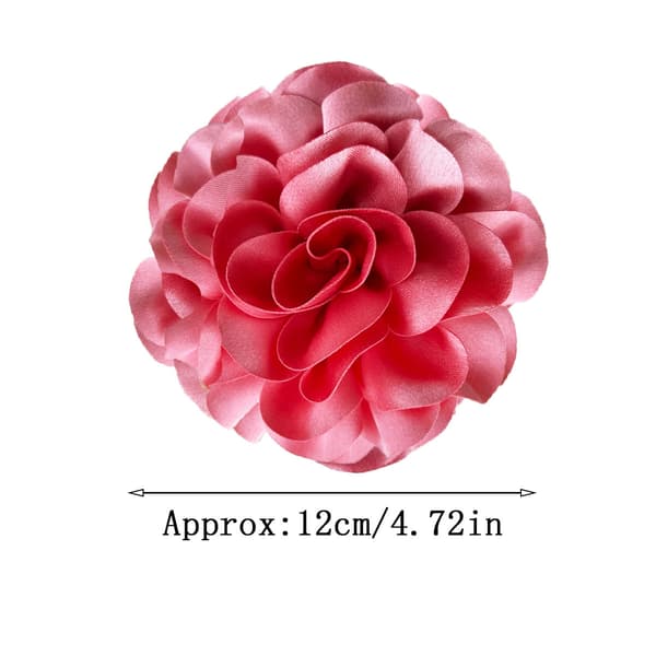 Elegante brosjer med satengstoffroser 12 cm ekstra store kameliabrosjer jakkeslagsnåler (6 stk)