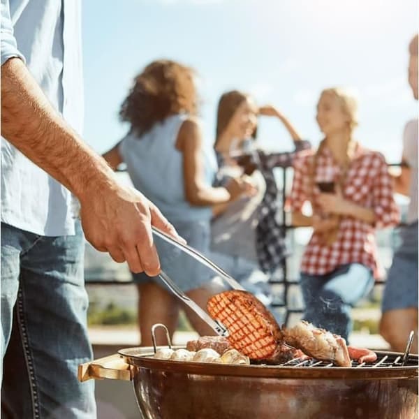 BBQ Pølsetang, Lang Grilltang til at vende pølser, Køkkenredskab i rustfrit stål, 40cm