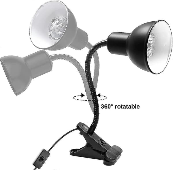 Turtle Heat Lamp for Reptile Aquarium, Turtle with 2 UVA UVB Bulbs, Backlight, Adjustable 360 Degree Rotation Clip for Turtle [DB]