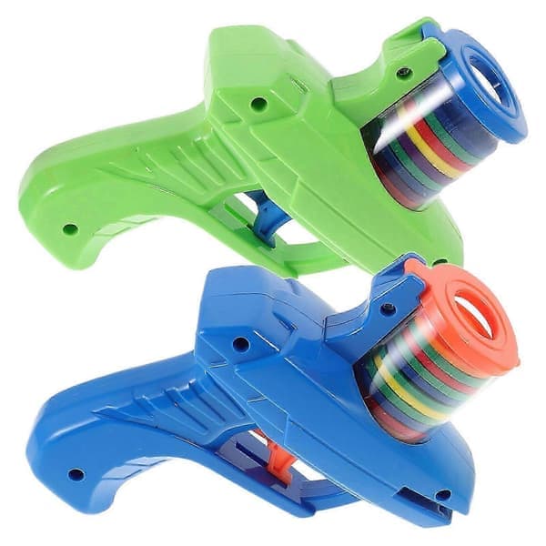 Foam Disc Launcher - 2 Launchers with Flying Foam Discs for Outdoor Garden Play