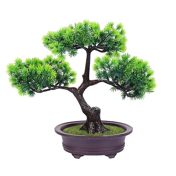 Konstgjord växtsimulering Välkommen Pine Krukprydnad Plastväxt BonsaiGrön30x25x13cm Green 30x25x13cm