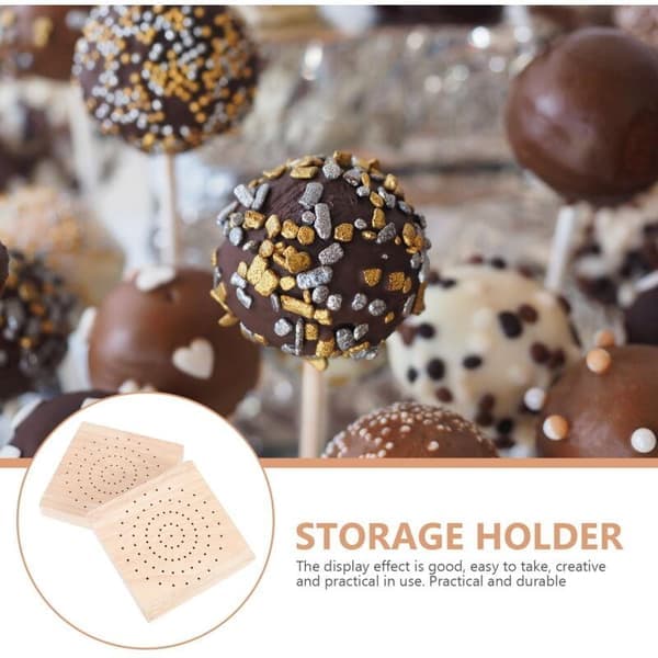 2-piece Wooden Lollipop Display Stand - Elegant Shelves, Compatible with Various Brands