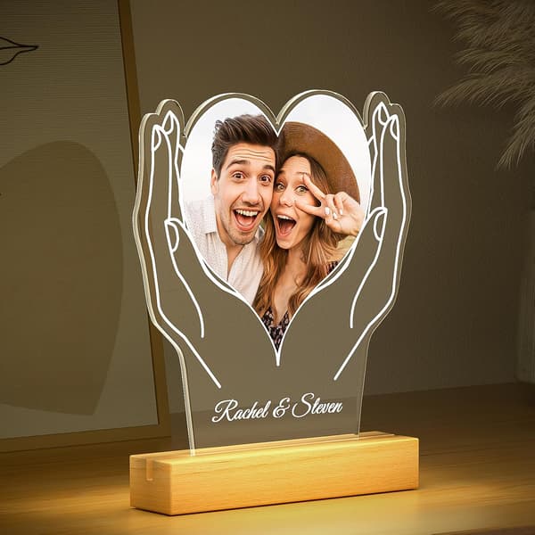 Custom Photo Frames, Personalized Photo Frames with Night Lights, Personalized Valentine's Day and Anniversary Gifts for Couples.