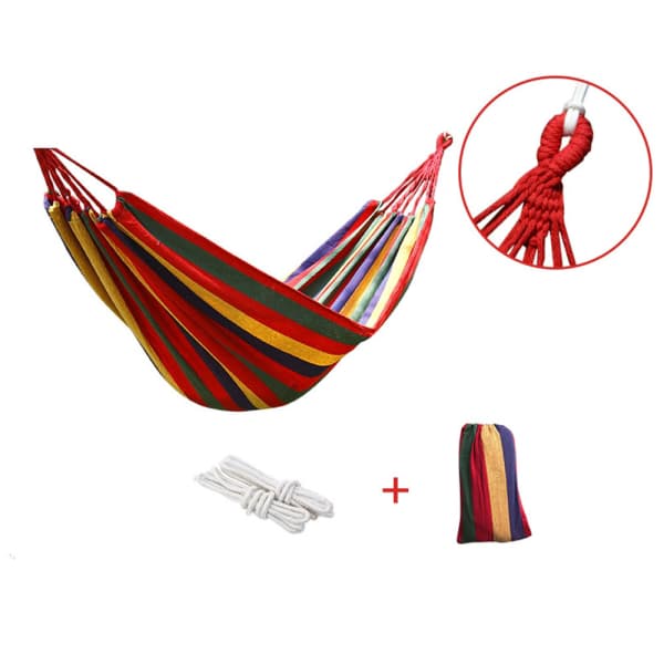 Canvas Hammock 260x150cm Red Striped