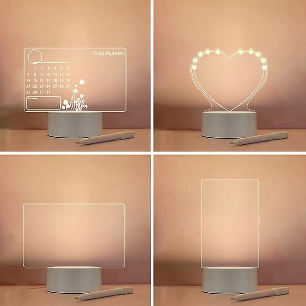 Luova USB LED-viestitaulu yövalo kynällä DIY-yölamppu sisustus E Läpinäkyvä E Läpinäkyvä E Transparent