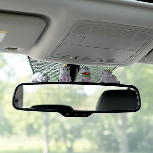 4 stk flodhest til bilens dashbord