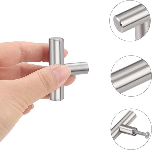 4-pack Kitchen Door Knobs, Single Hole Brushed Nickel Stainless Steel Cabinet Knobs (Screws Included)
