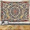 Sol og Måne Tapestry Hippie Indie Tapestries Boho Orange Blomstret Tapestry