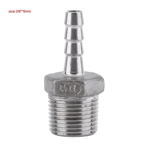 BSP Male Adapter with Threaded Pipe End and Hose End (3/8\"x6mm)