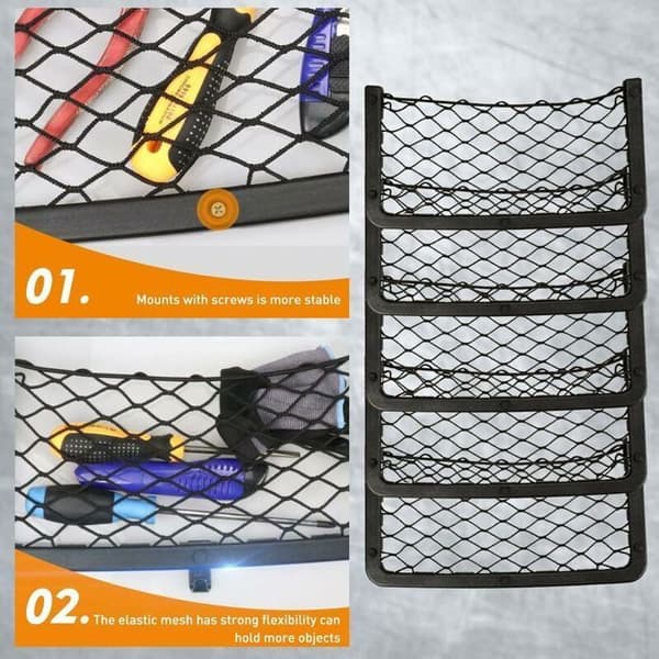 5-piece storage net for RV, car trunk organizer 36 x 18 cm, pocket storage