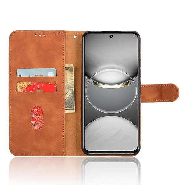 För TECNO Spark 30 Pro 4G Läderfodral Hudkänsla Anti-Fall Plånboks Flip Telefonfodral - Brun