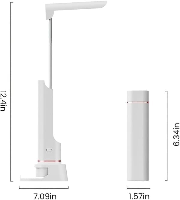 Wireless Rechargeable Desk Lamp - 3 Modes, Hidden Retractable Design, Portable LED Light for Reading and Emergencies, Phone Holder