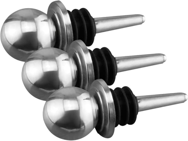 3 stk flaskepropper Vinstopper gjenbrukbar rustfritt stål silikon